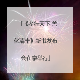 《孝行天下 善化清丰》新书发布会在京举行