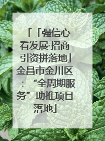 「强信心 看发展·招商引资拼落地」金昌市金川区：“全周期服务”助推项目落地