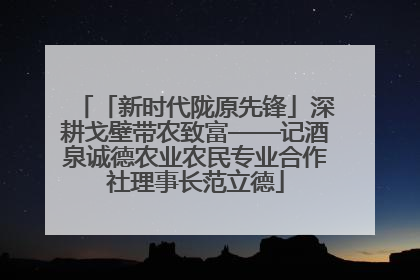 「新时代陇原先锋」深耕戈壁带农致富——记酒泉诚德农业农民专业合作社理事长范立德