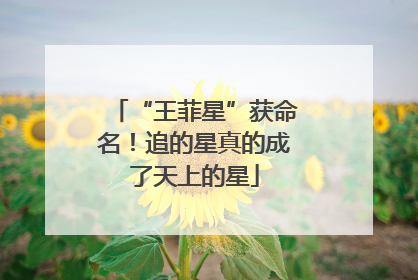 “王菲星”获命名！追的星真的成了天上的星