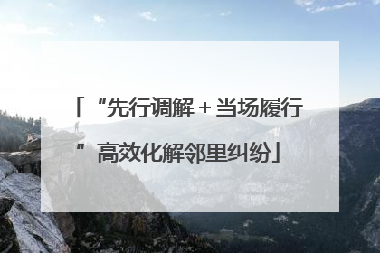 “先行调解＋当场履行”高效化解邻里纠纷
