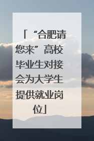 “合肥请您来”高校毕业生对接会为大学生提供就业岗位