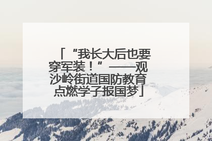 “我长大后也要穿军装！”——观沙岭街道国防教育点燃学子报国梦