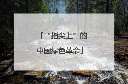 “指尖上”的中国绿色革命