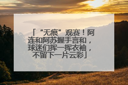 “无痕”观赛！阿连和阿苏握手言和，球迷们挥一挥衣袖，不留下一片云彩