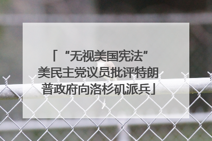 “无视美国宪法” 美民主党议员批评特朗普政府向洛杉矶派兵