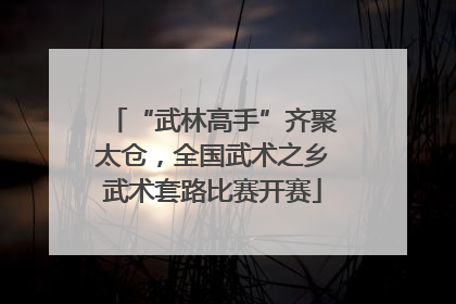“武林高手”齐聚太仓，全国武术之乡武术套路比赛开赛