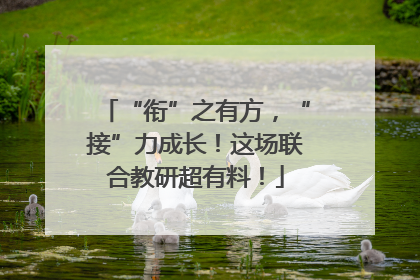 “衔”之有方，“接”力成长！这场联合教研超有料！