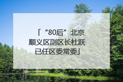 “80后”北京顺义区副区长杜跃已任区委常委