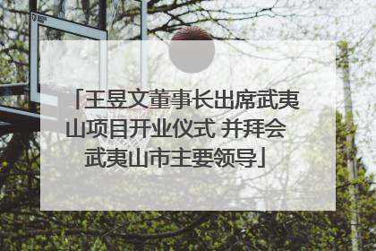 王昱文董事长出席武夷山项目开业仪式 并拜会武夷山市主要领导