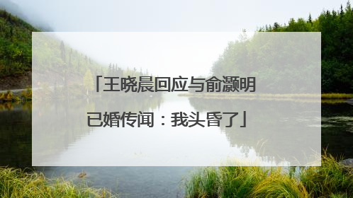 王晓晨回应与俞灏明已婚传闻：我头昏了