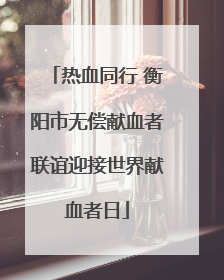 热血同行 衡阳市无偿献血者联谊迎接世界献血者日