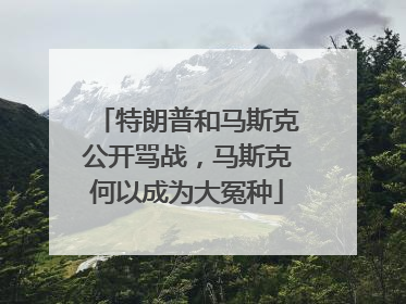 特朗普和马斯克公开骂战，马斯克何以成为大冤种