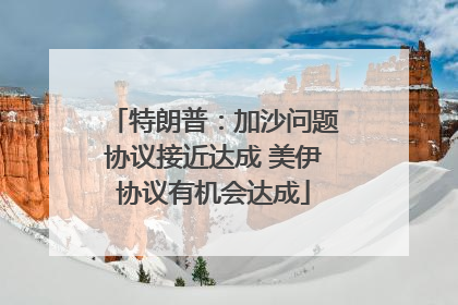 特朗普：加沙问题协议接近达成 美伊协议有机会达成