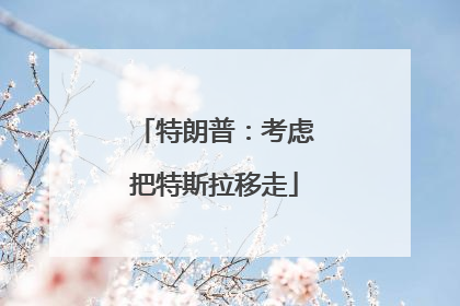 特朗普：考虑把特斯拉移走