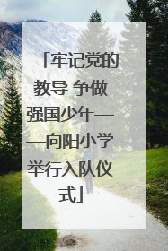 牢记党的教导 争做强国少年——向阳小学举行入队仪式