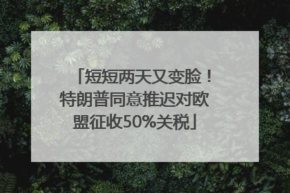 短短两天又变脸！特朗普同意推迟对欧盟征收50%关税