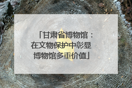 甘肃省博物馆：在文物保护中彰显博物馆多重价值
