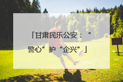 甘肃民乐公安：“警心”护“企兴”
