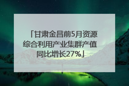 甘肃金昌前5月资源综合利用产业集群产值同比增长27%