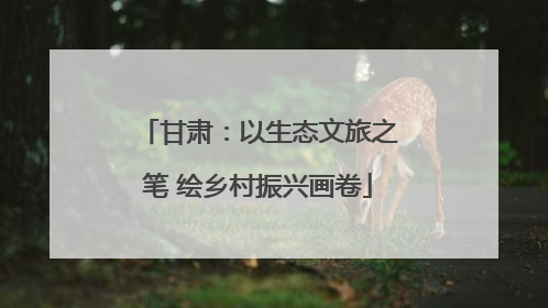 甘肃：以生态文旅之笔 绘乡村振兴画卷