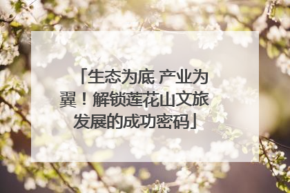 生态为底 产业为翼！解锁莲花山文旅发展的成功密码