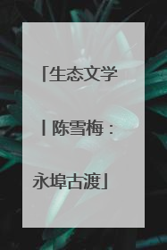 生态文学丨陈雪梅：永埠古渡