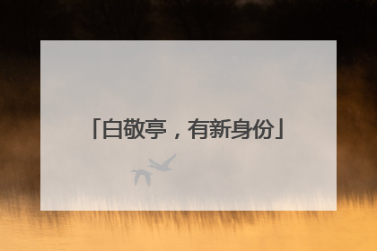 白敬亭，有新身份