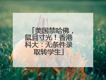 美国禁哈佛，鼠目寸光！香港科大：无条件录取转学生