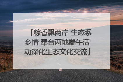 粽香飘两岸 生态系乡情 奉台两地端午活动深化生态文化交流