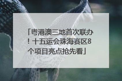 粤港澳三地首次联办！十五运会珠海赛区8个项目亮点抢先看