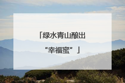 绿水青山酿出“幸福蜜”