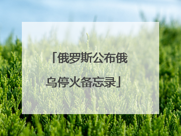 俄罗斯公布俄乌停火备忘录