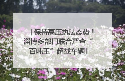 保持高压执法态势！淄博多部门联合严查“百吨王”超载车辆