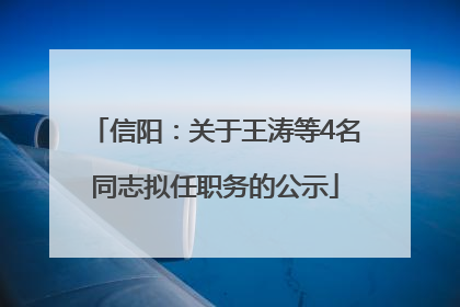 信阳：关于王涛等4名同志拟任职务的公示