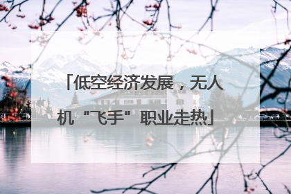 低空经济发展，无人机“飞手”职业走热