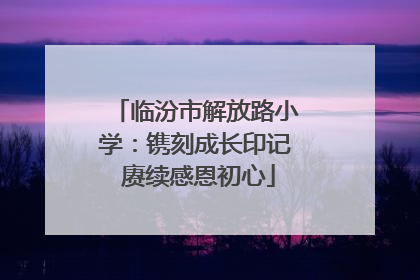 临汾市解放路小学：镌刻成长印记 赓续感恩初心