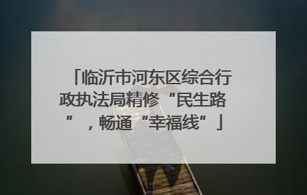 临沂市河东区综合行政执法局精修“民生路”，畅通“幸福线”