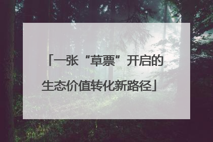 一张“草票”开启的生态价值转化新路径