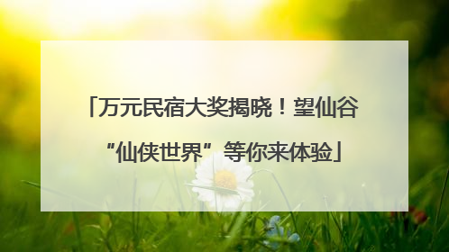 万元民宿大奖揭晓！望仙谷“仙侠世界”等你来体验
