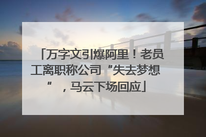 万字文引爆阿里！老员工离职称公司“失去梦想”，马云下场回应