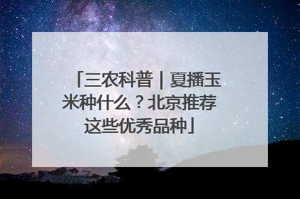 三农科普｜夏播玉米种什么？北京推荐这些优秀品种