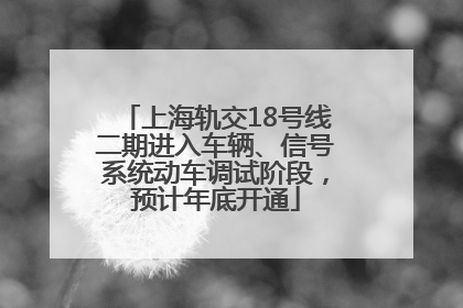 上海轨交18号线二期进入车辆、信号系统动车调试阶段，预计年底开通
