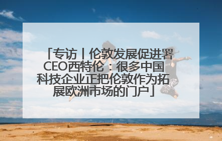 专访丨伦敦发展促进署CEO西特伦：很多中国科技企业正把伦敦作为拓展欧洲市场的门户
