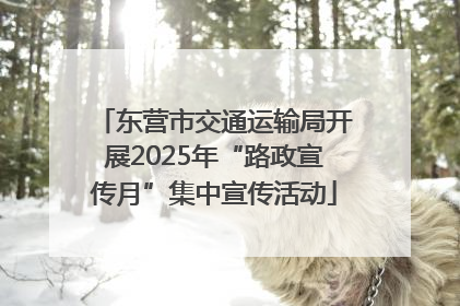 东营市交通运输局开展2025年“路政宣传月”集中宣传活动