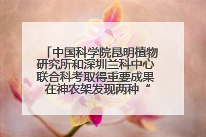 中国科学院昆明植物研究所和深圳兰科中心联合科考取得重要成果 在神农架发现两种“国保”级兰花