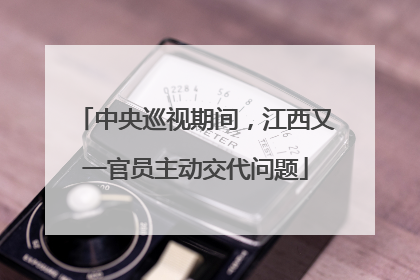 中央巡视期间，江西又一官员主动交代问题