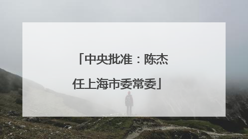 中央批准：陈杰任上海市委常委