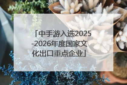 中手游入选2025-2026年度国家文化出口重点企业