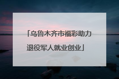 乌鲁木齐市福彩助力退役军人就业创业